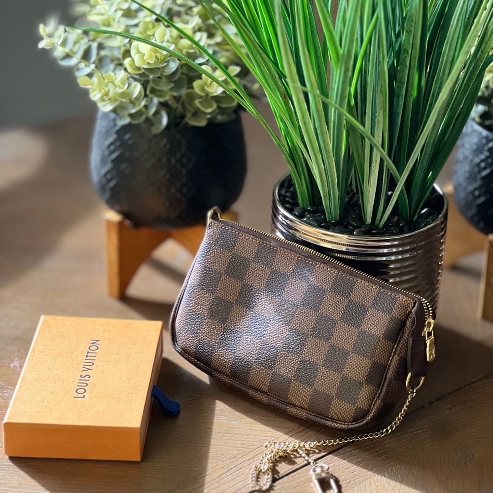 LV Bucket Mini Pochette Accessoires Damier Ebene